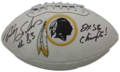 Ricky Sanders Autographed Washington Redskins Logo Football 2x Champ JSA 10661