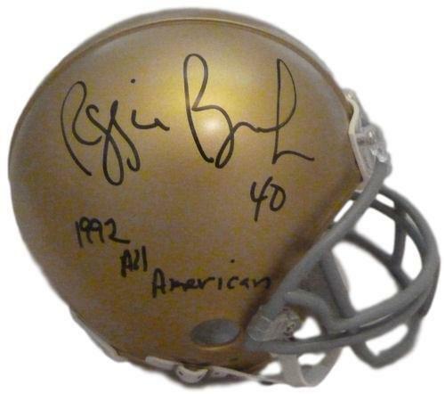 Reggie Brooks Autographed/Signed Notre Dame Mini Helmet 1992 All American 10664