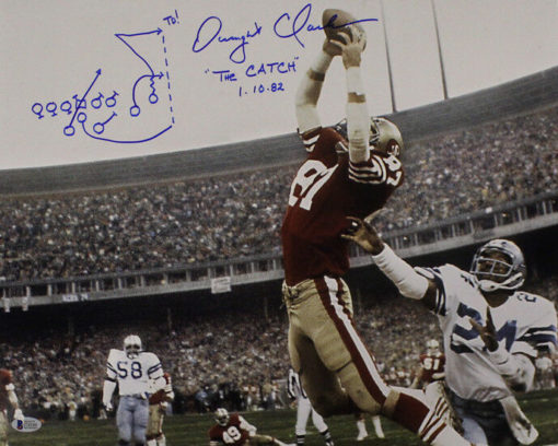 Dwight Clark Autographed/Signed San Francisco 49ers 16x20 Photo BAS 10666