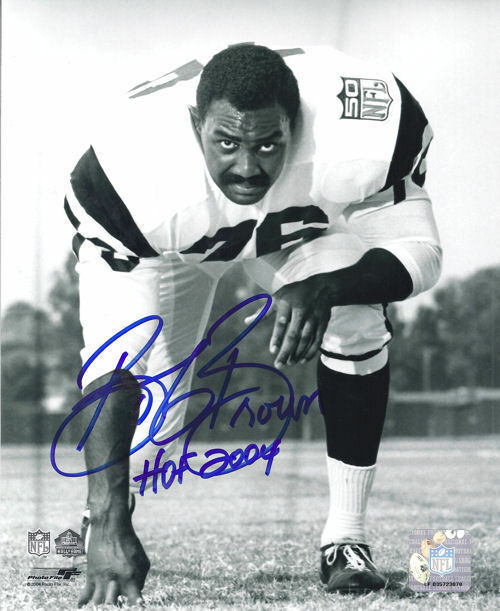 Bob Brown Autographed/Signed Los Angeles Rams B&W 8x10 Photo HOF 10672