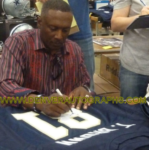 Tim Brown Autographed/Signed Notre Dame XL Blue Jersey JSA 10701