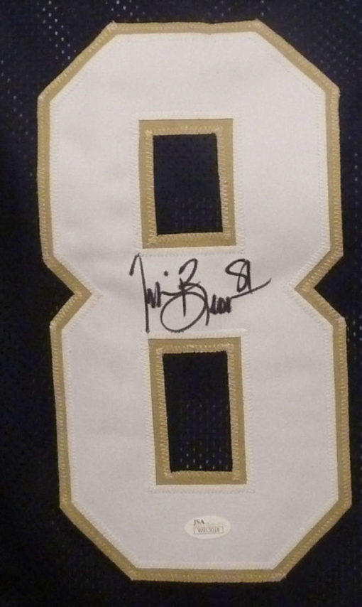 Tim Brown Autographed/Signed Notre Dame XL Blue Jersey JSA 10701