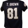 Tim Brown Autographed/Signed Notre Dame XL Blue Jersey JSA 10701