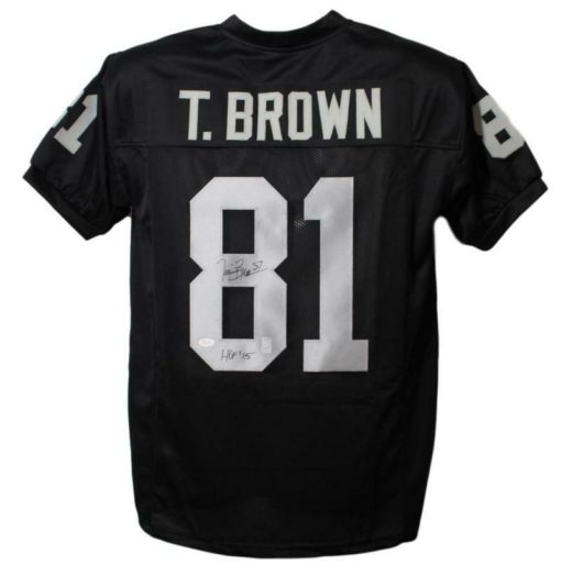 Tim Brown Autographed/Signed Oakland Raiders XL Black Jersey JSA 10703