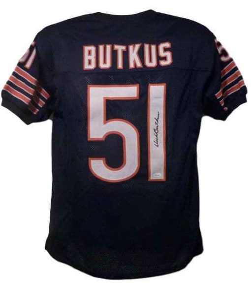 Dick Butkus Autographed/Signed Chicago Bears Size XL Blue Jersey HOF JSA 10756