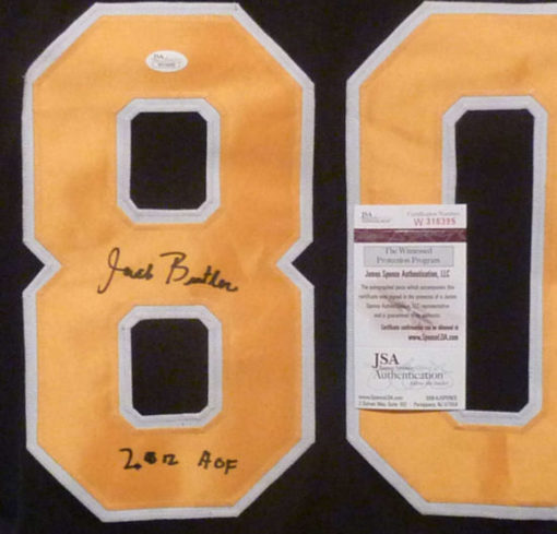 Jack Butler Autographed Pittsburgh Steelers Black XL Jersey HOF JSA 10761