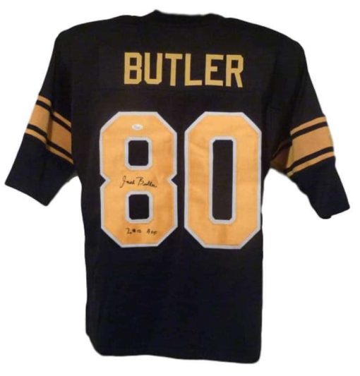 Jack Butler Autographed Pittsburgh Steelers Black XL Jersey HOF JSA 10761