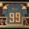 Joey Bosa Autographed/Signed San Diego Chargers Framed Blue Jersey JSA 10765