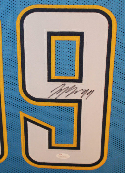 Joey Bosa Autographed/Signed San Diego Chargers Framed Blue Jersey JSA 10765