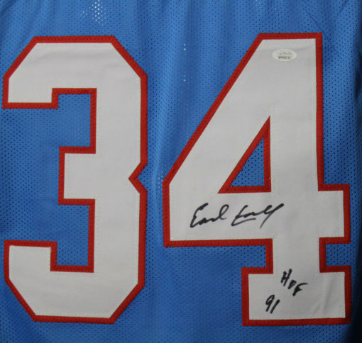 Earl Campbell Autographed/Signed Houston Oilers XL Blue Jersey HOF JSA 10776