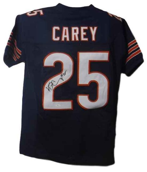 Ka'Deem Carey Autographed/Signed Chicago Bears XL Blue Jersey JSA 10808