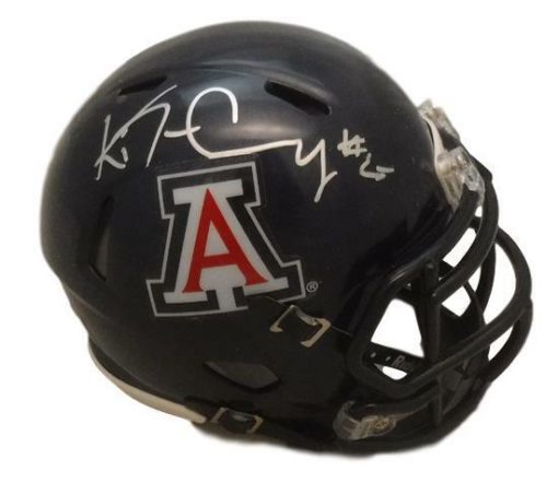 Ka'Deem Carey Autographed Arizona Wildcats Riddell Blue Mini Helmet JSA 10809