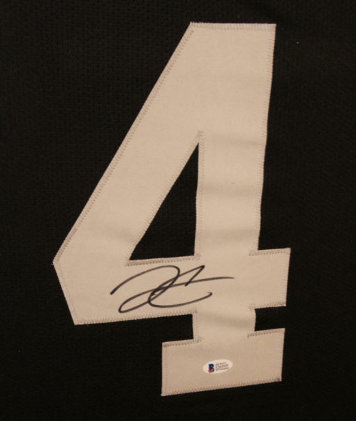 Derek Carr Autographed/Signed Oakland Raiders Framed Black XL Jersey BAS 10821
