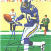 Cris Carter Autographed/Signed Minnesota Vikings Goal Line Art Blue N/O 10827