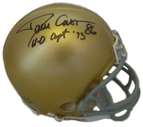 Dave Casper Autographed/Signed Notre Dame Irish Mini Helmet 11-0 Capt 10837
