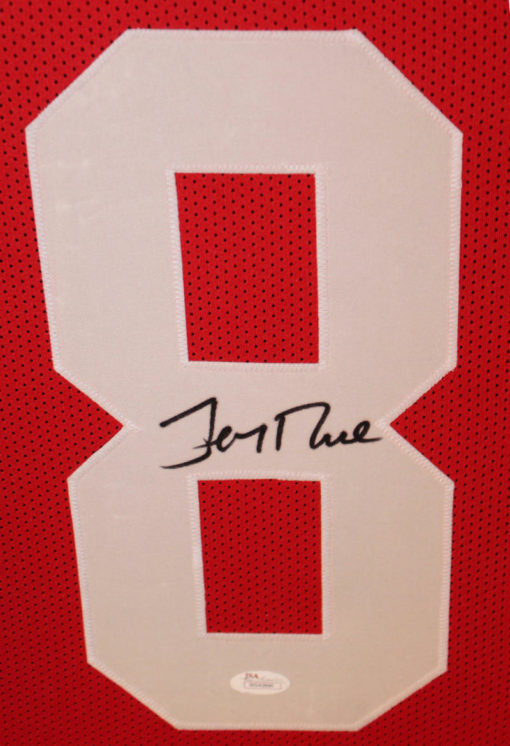 Jerry Rice Autographed/Signed San Francisco 49ers Framed Red Jersey JSA 10851
