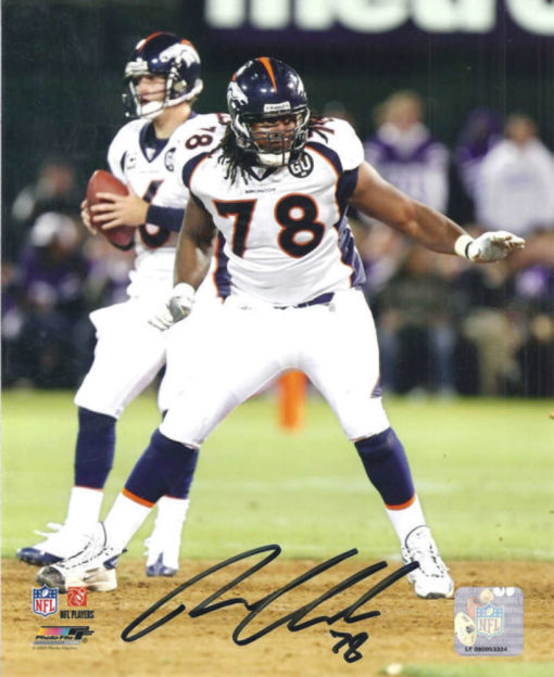 Ryan Clady Autographed/Signed Denver Broncos 8x10 Photo 10866 PF