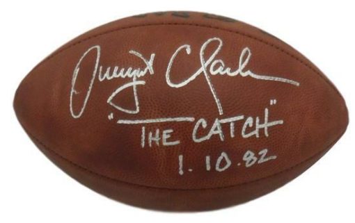 Dwight Clark Autographed San Francisco 49ers Official Football Insc JSA 10869