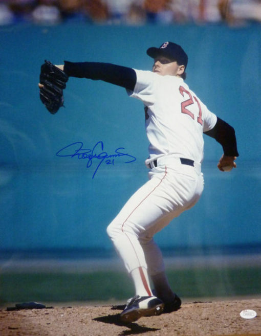 Roger Clemens Autographed/Signed Boston Red Sox 16x20 Photo JSA 10873