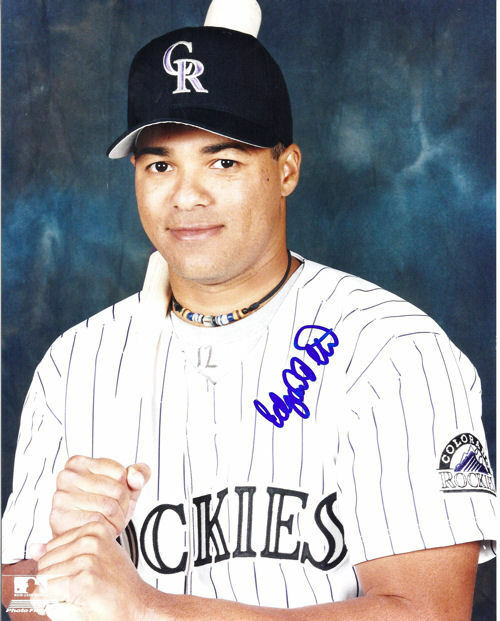 Edgard Clemente Autographed/Signed Colorado Rockies 8x10 Photo 10875