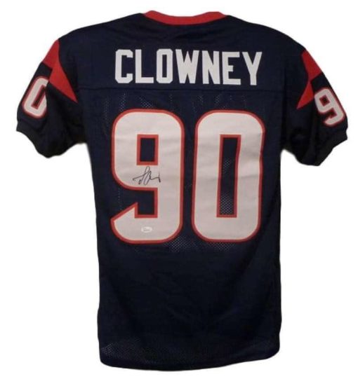 Jadeveon Clowney Autographed/Signed Houston Texans Blue XL Jersey JSA 10883