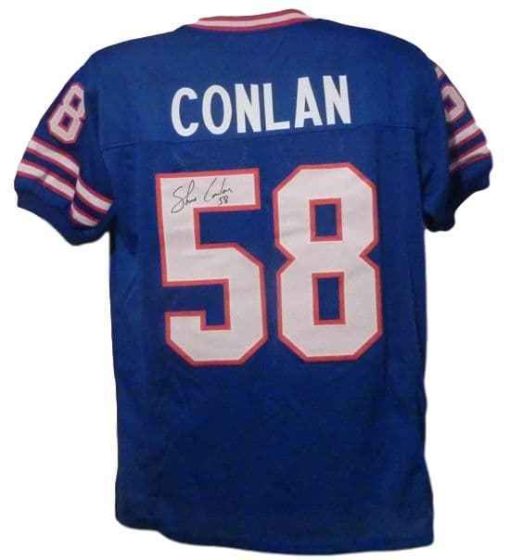 Shane Conlan Autographed/Signed Buffalo Bills Blue XL Jersey 10891