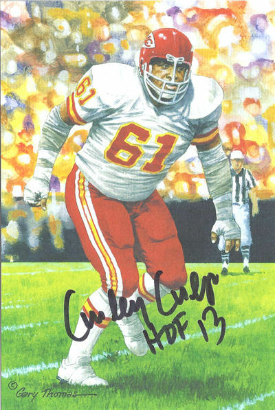 Curley Culp Autographed Kansas City Chiefs Goal Line Art Card Black HOF 10935