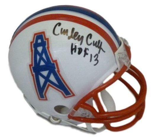Curley Culp Autographed Houston Oilers Riddell Mini Helmet HOF 13 JSA 10939
