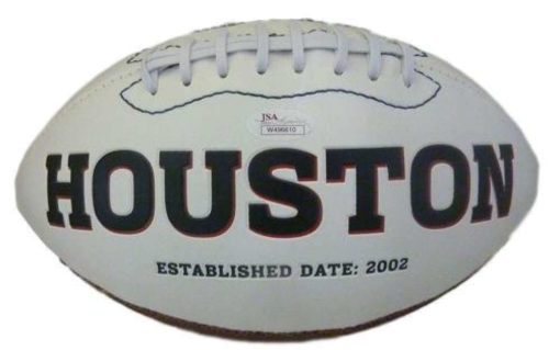 Brian Cushing Autographed/Signed Houston Texans White Logo Football JSA 10948