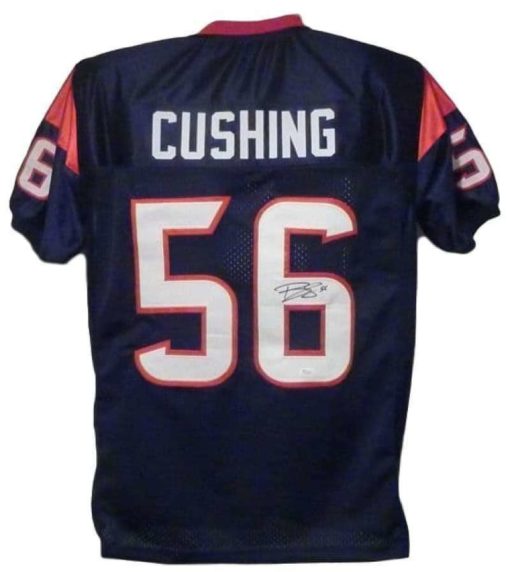 Brian Cushing Autographed/Signed Houston Texans Blue XL Jersey JSA 10950