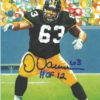 Dermontti Dawson Signed Pittsburgh Steelers Goal Line Art Card Blue HOF 11001