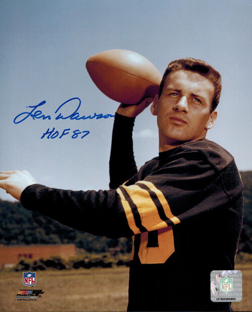 Len Dawson Autographed/Signed Pittsburgh Steelers 8x10 Photo HOF 11007