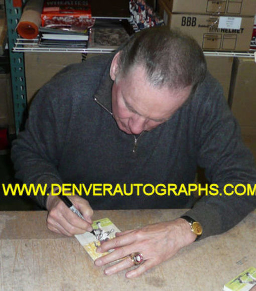 Len Dawson Autographed Kansas City Chiefs Goal Line Art Card HOF Black 11010