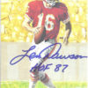 Len Dawson Autographed Kansas City Chiefs Goal Line Art Blue HOF 11011