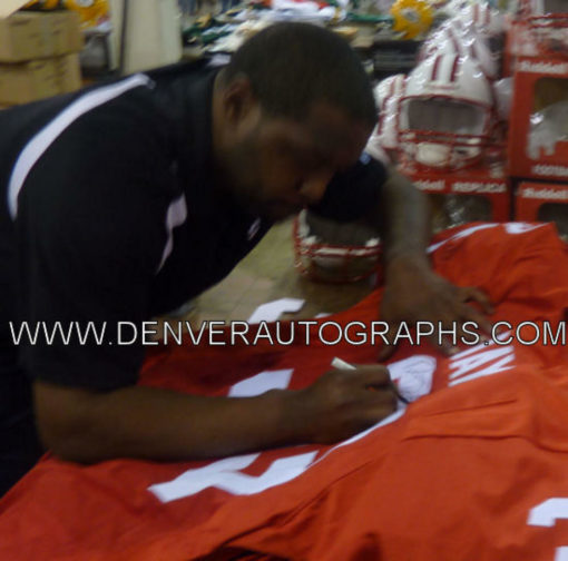 Ron Dayne Autographed/Signed Wisconsin Badgers Red XL Jersey 99HT JSA 11018