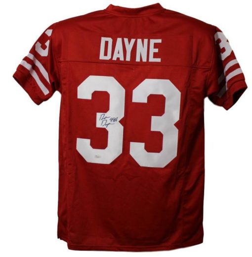 Ron Dayne Autographed/Signed Wisconsin Badgers Red XL Jersey 99HT JSA 11018