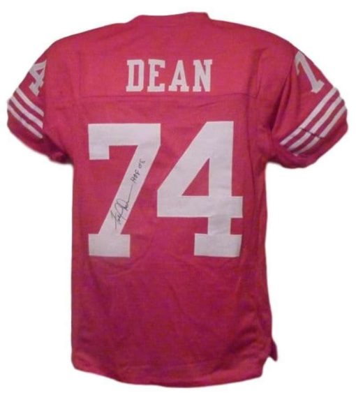 Fred Dean Autographed/Signed San Francisco 49ers Red XL Jersey HOF JSA 11025