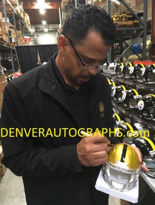 Rod Woodson Autographed Pittsburgh Steelers Blaze Mini Helmet JSA 11029