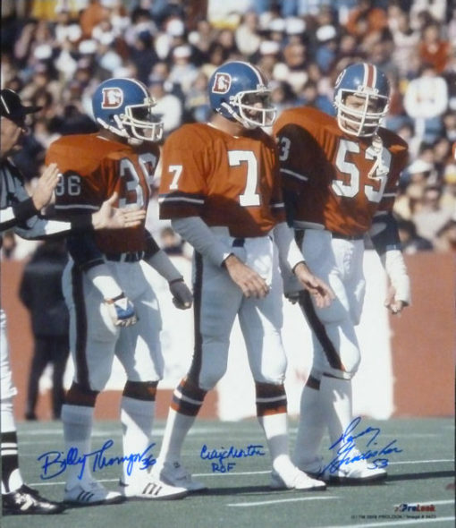 Denver Broncos Captains Autographed 16x20 Morton Gradishar Thompson 11041