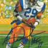 Eric Dickerson Autographed Los Angeles Rams Goal Line Art Card HOF Blue 11054