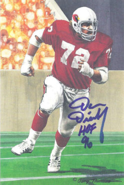 Dan Dierdorf Autographed St. Louis Cardinals Goal Line Art HOF 96 Blue 11061