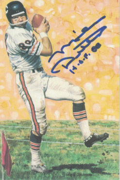 Mike Ditka Autographed/Signed Chicago Bears Goal Line Art Card Blue HOF 11074