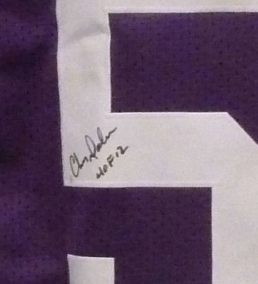 Chris Doleman Autographed/Signed Minnesota Vikings Purple XL Jersey HOF 11088
