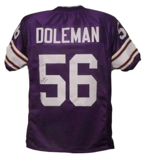 Chris Doleman Autographed/Signed Minnesota Vikings Purple XL Jersey HOF 11088