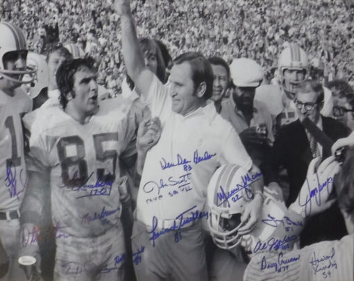 1972 Miami Dolphins Team Signed 16x20 Photo 15 Sigs Scott SB MVP JSA 11090