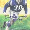 Art Donovan Autographed/Signed Baltimore Colts Goal Line Art HOF 68 Blue 11098