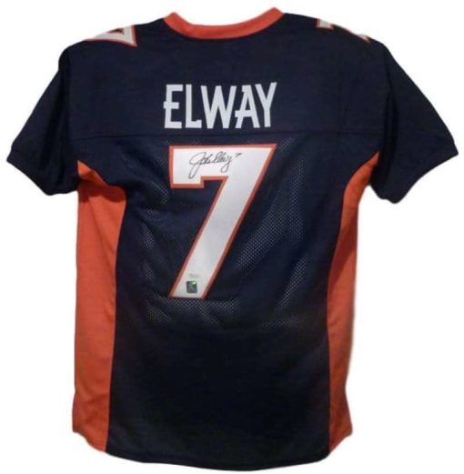 John Elway Autographed/Signed Denver Broncos XL Blue Jersey JSA 11183