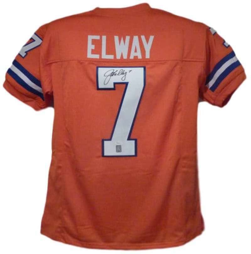 John Elway Autographed/Signed Denver Broncos Size XL Orange Jersey JSA 11185