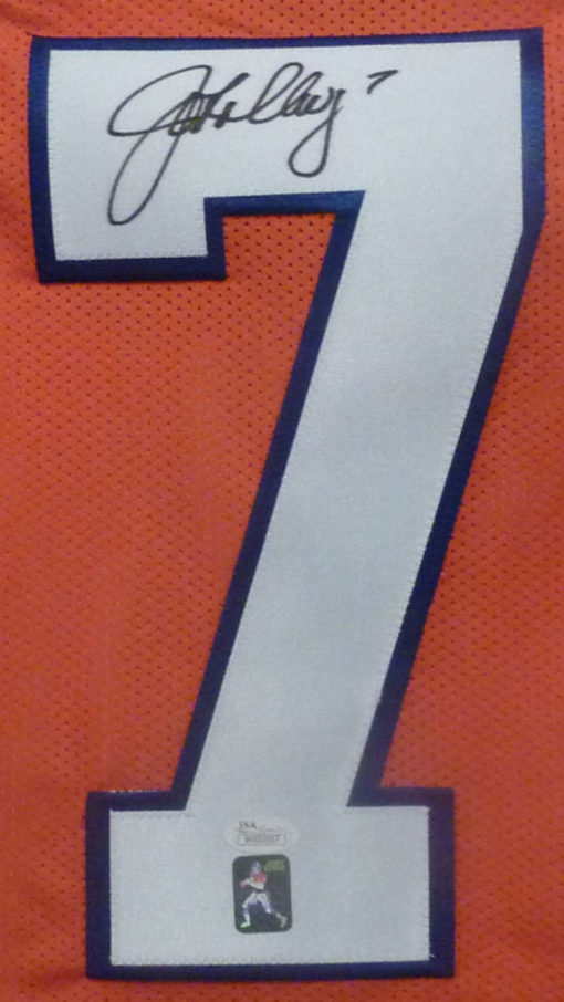 John Elway Autographed/Signed Denver Broncos Size XL Orange Jersey JSA 11185