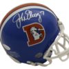 John Elway Autographed Denver Broncos Riddell D Logo Mini Helmet JSA 11188